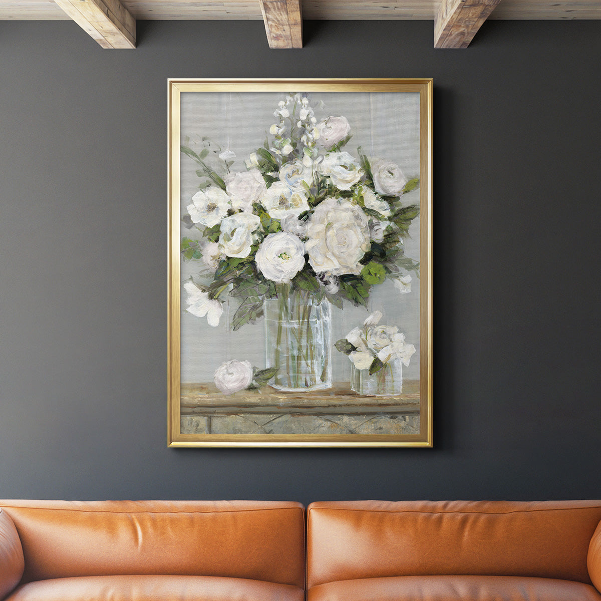 Cottage Whites - Modern Framed Canvas Print