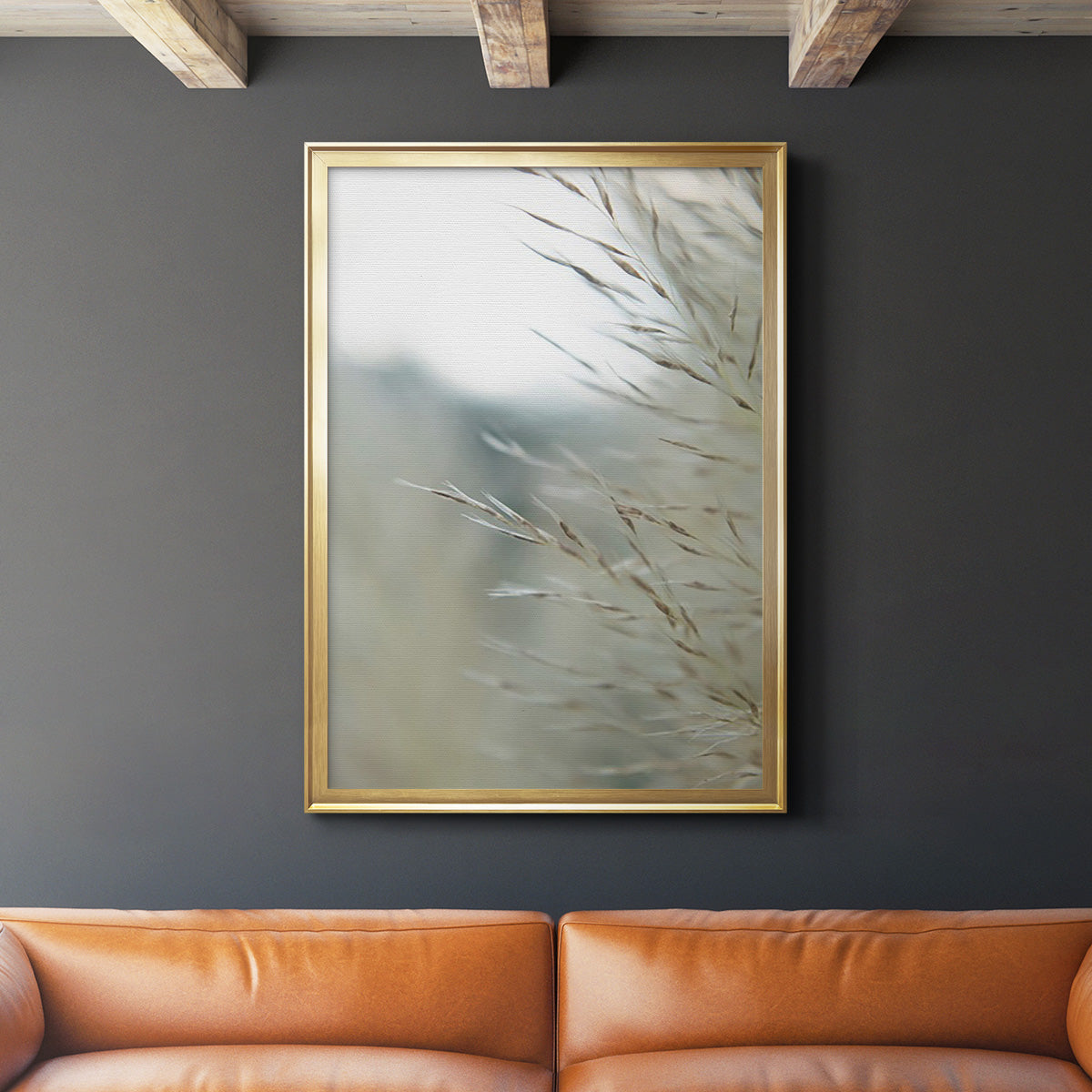 Subtle Grasses III - Modern Framed Canvas Print