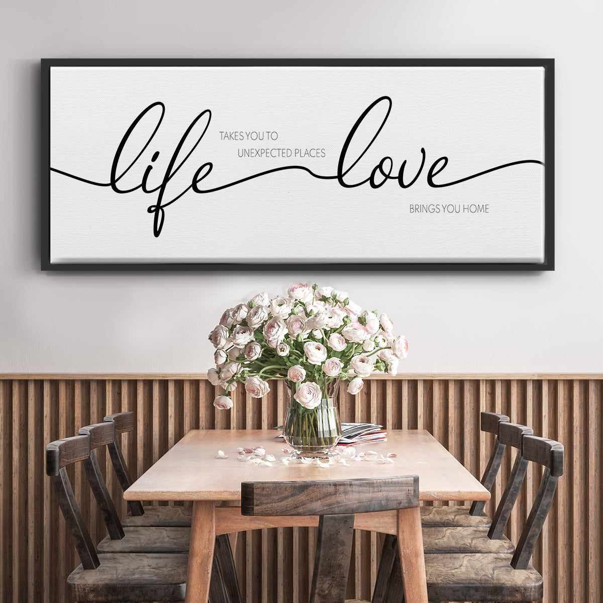 Life Takes You Love Brings You - Floater Framed Canvas Print