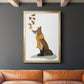 Fox Leaves on Nose - Modern Framed Canvas Print