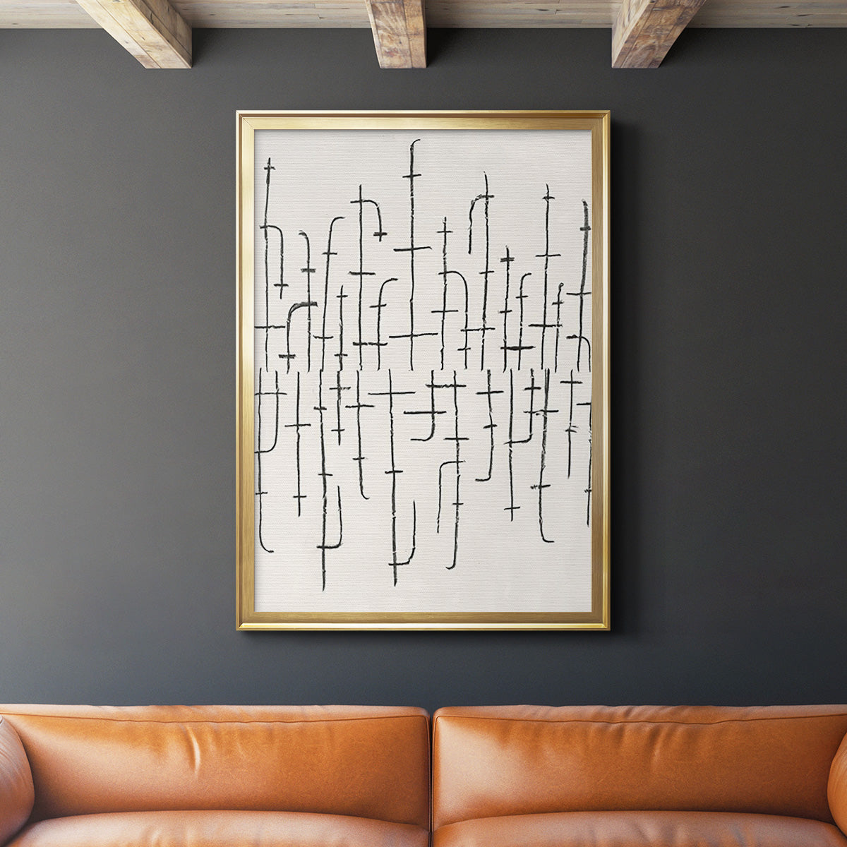 Vertical Arrangement II - Modern Framed Canvas Print