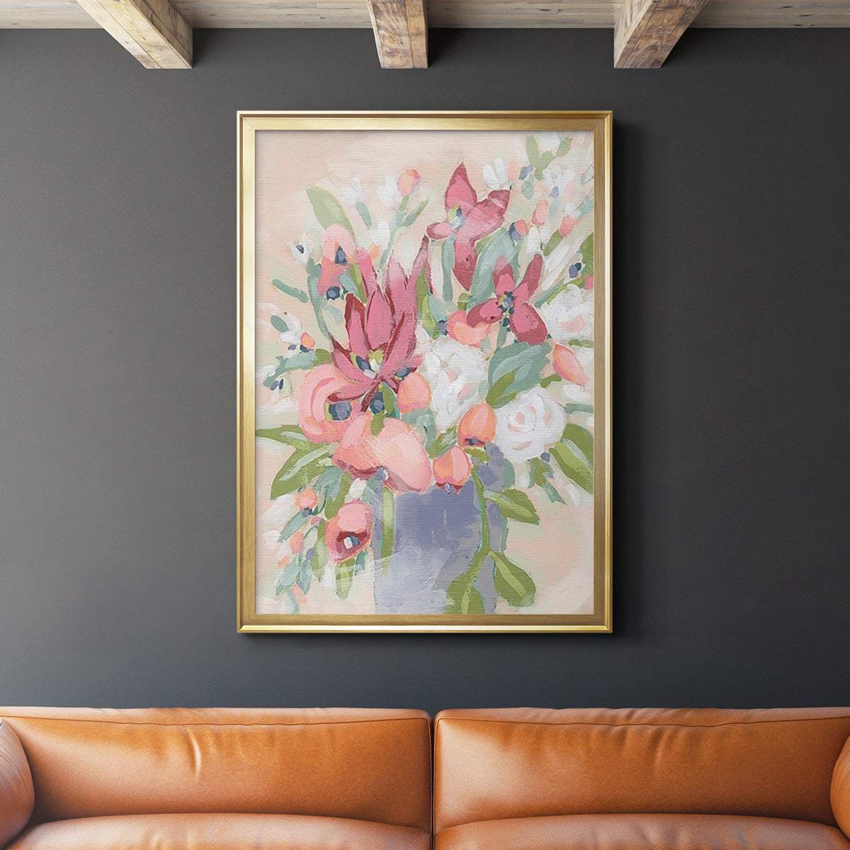 Blush Array I - Modern Framed Canvas Print