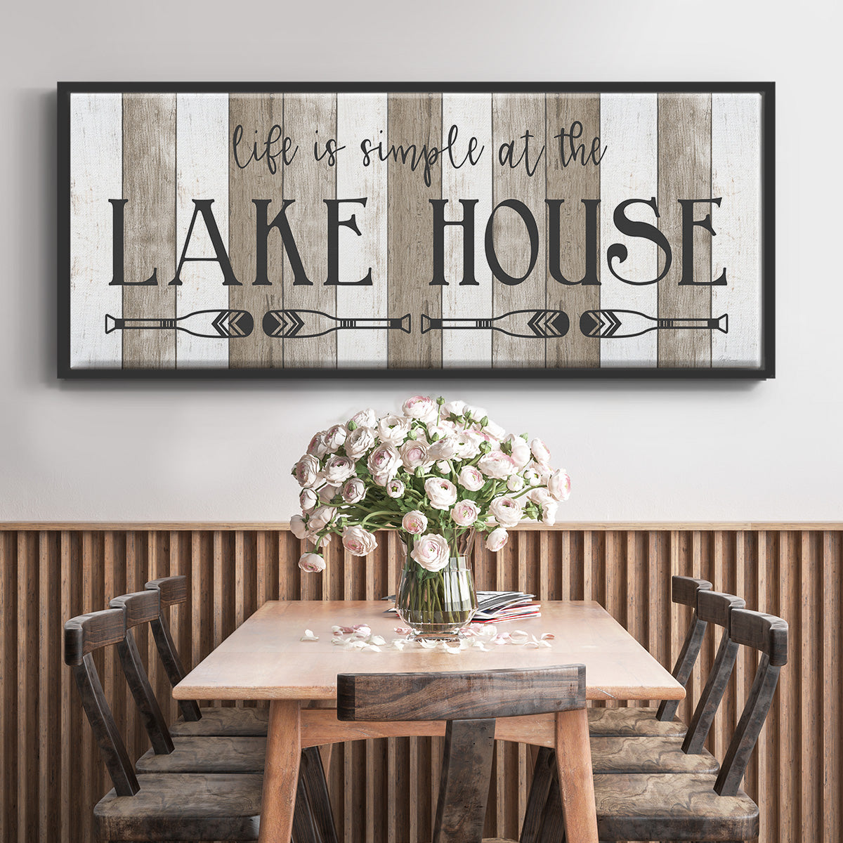Simple at the Lake House - Floater Framed Canvas Print