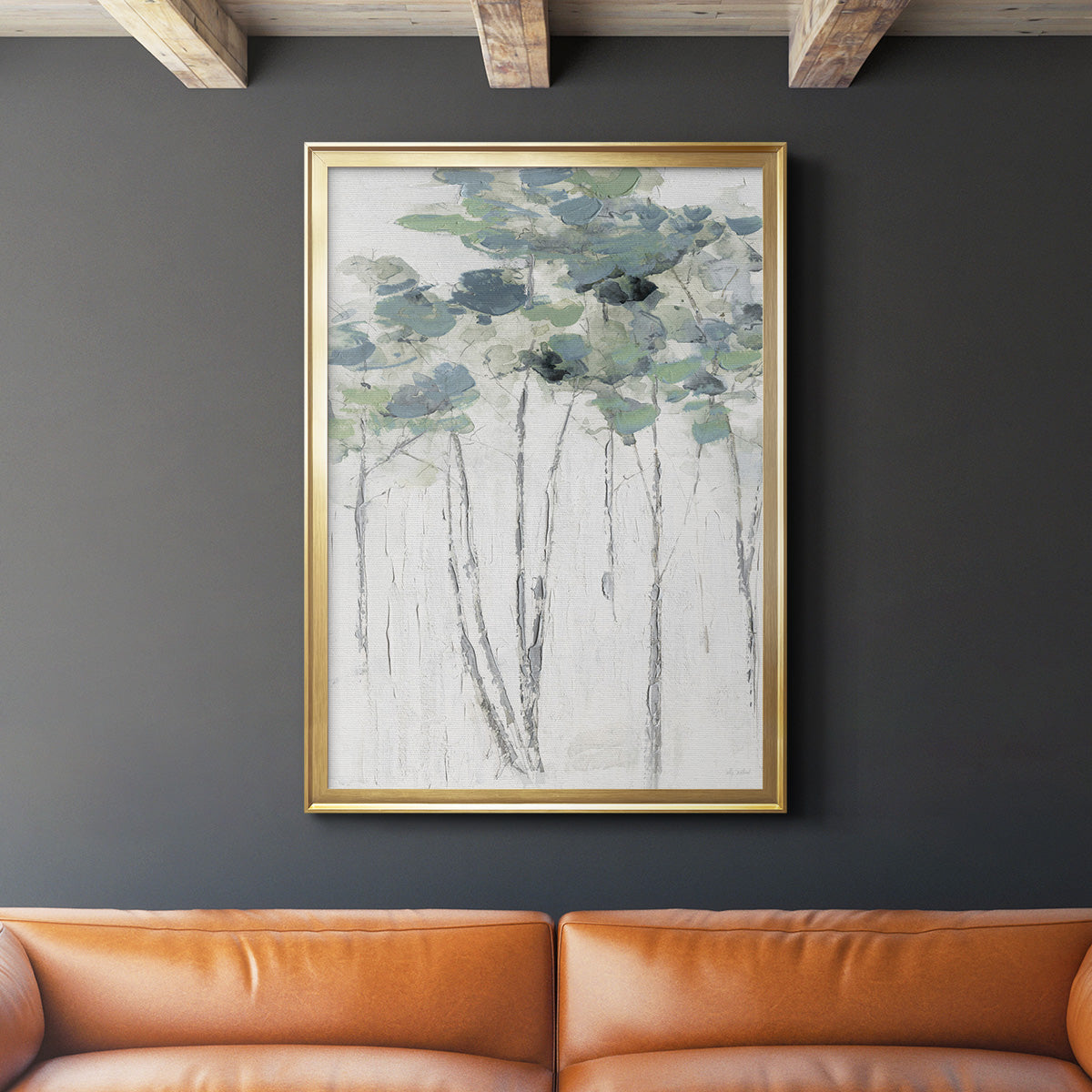 Impasto Tree Line I - Modern Framed Canvas Print