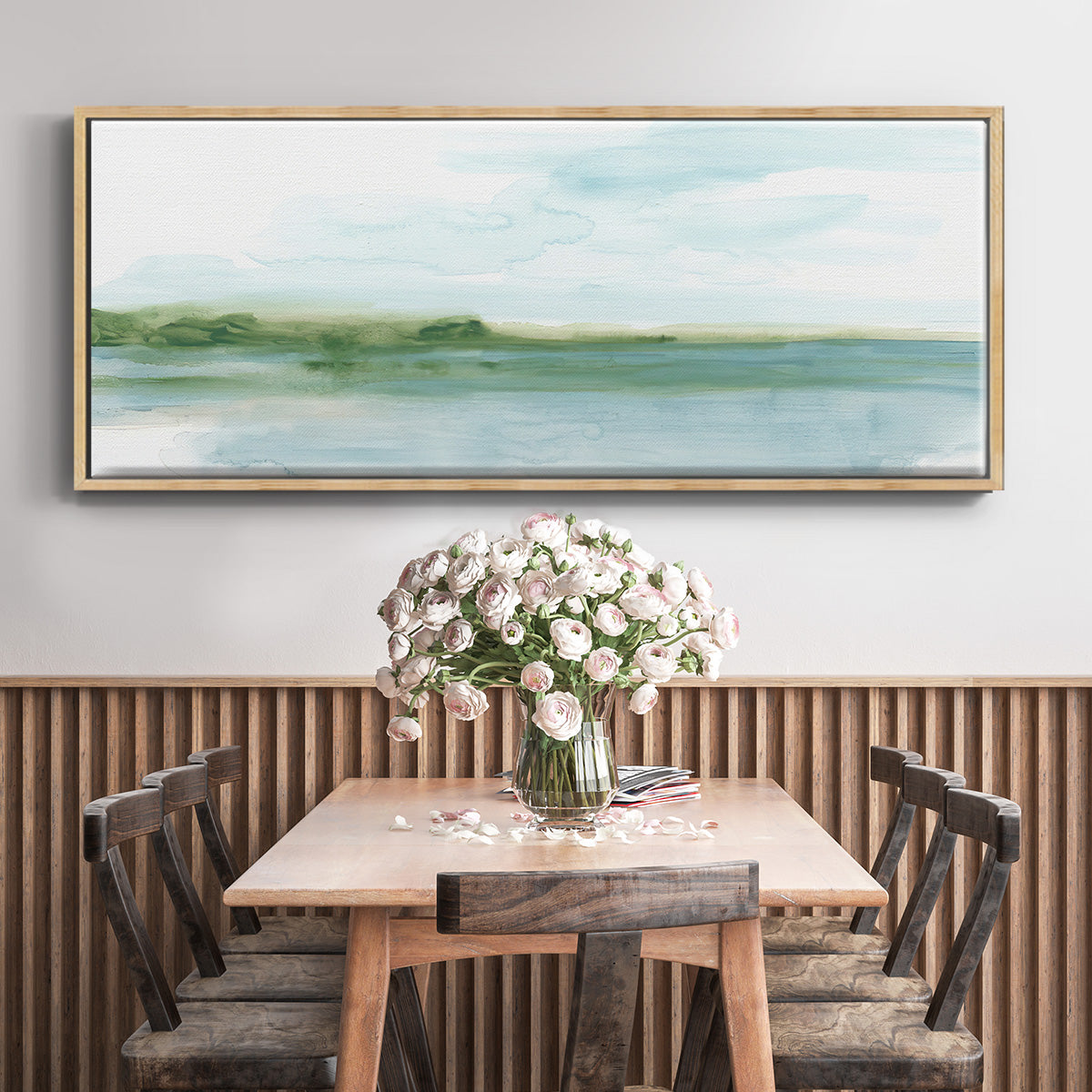 Green Ribbon Coast II - Floater Framed Canvas Print