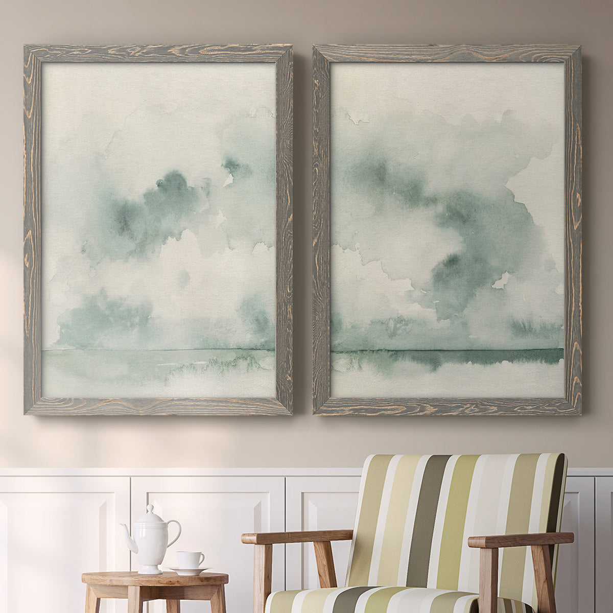 Ocean Impression I - Premium Framed Canvas 2 Piece Set - Ready to Hang