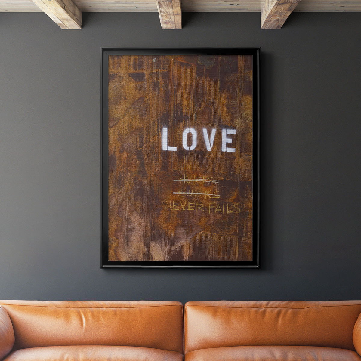 Love Never Fails I - Modern Framed Canvas Print