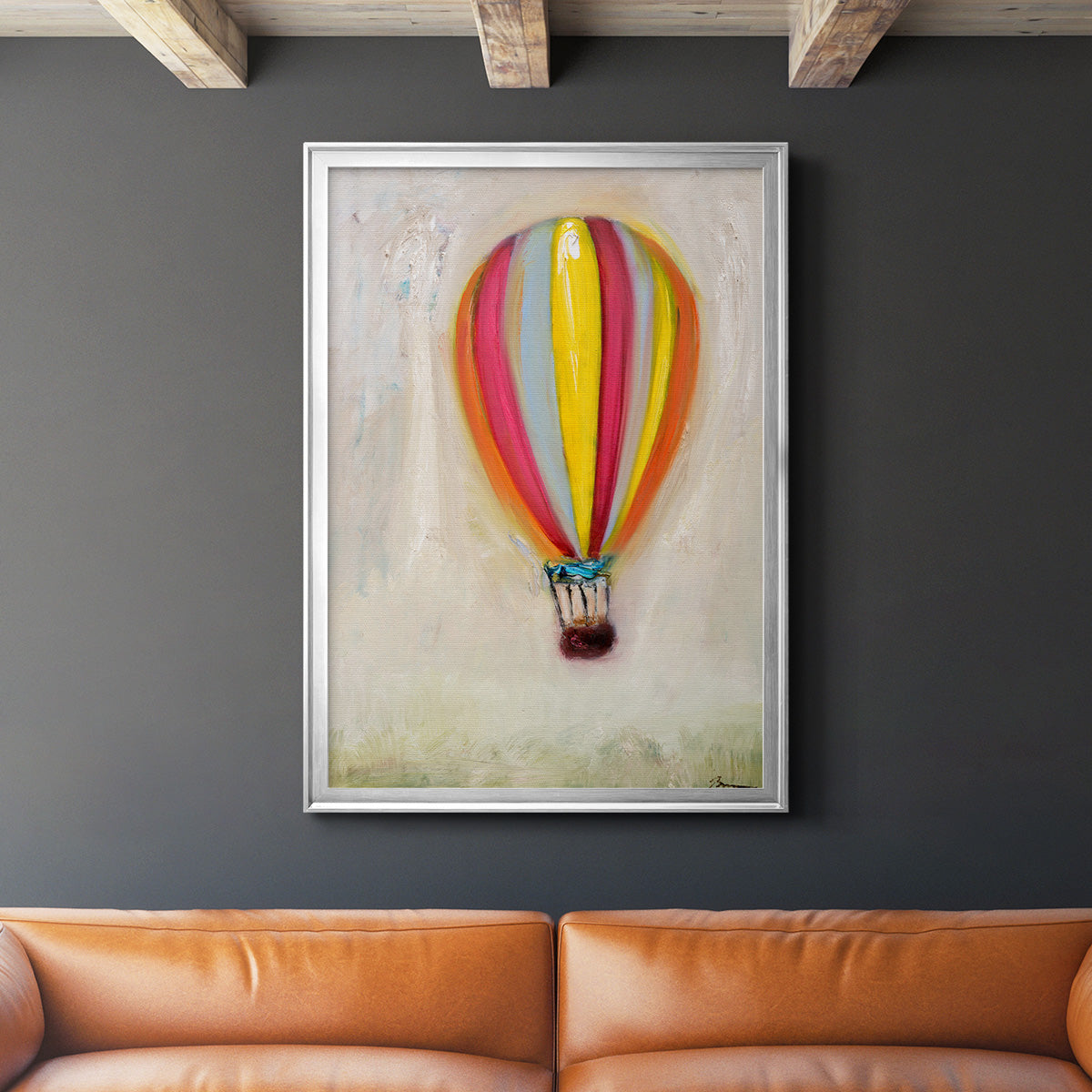 Lucky Hot Air Balloon -  Framed Canvas Print