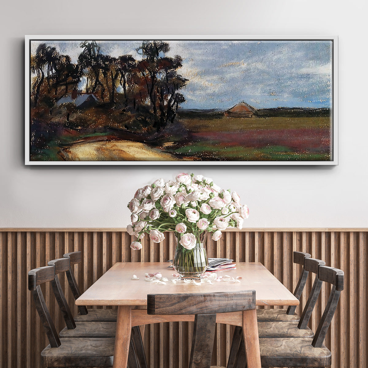 The Road and the House - Floater Framed Canvas Print