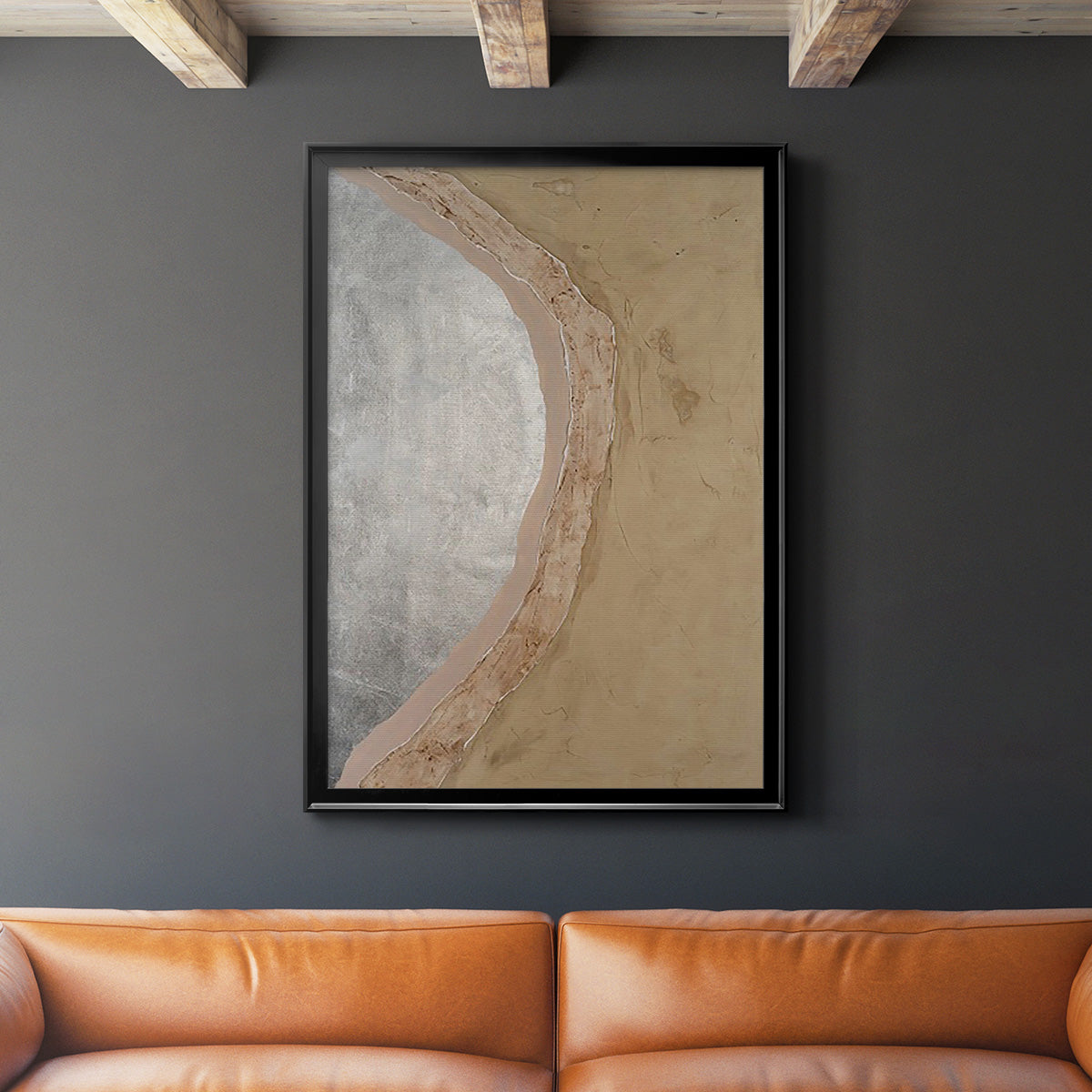 Silver Lake I - Modern Framed Canvas Print