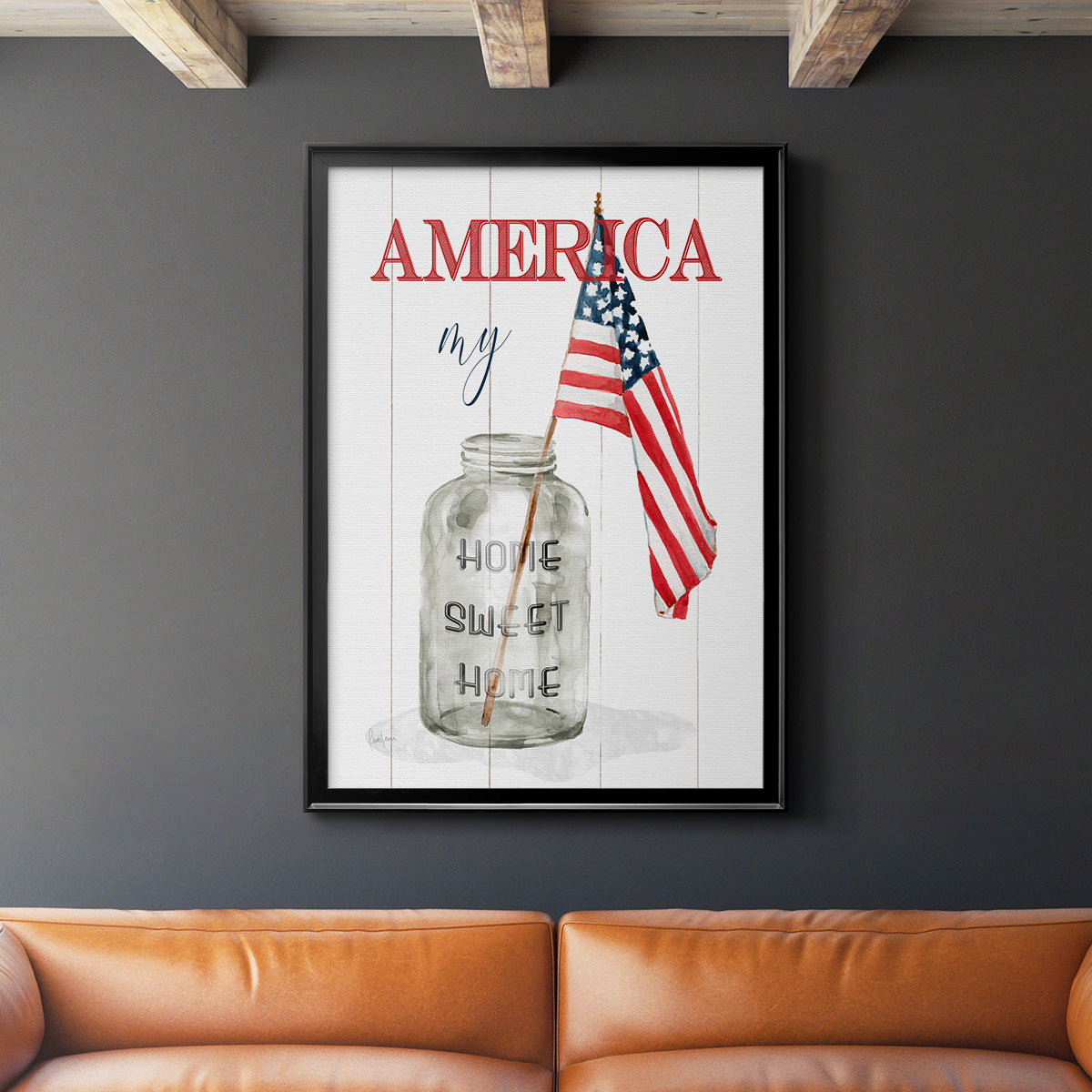 America My Home Sweet Home - Modern Framed Canvas Print