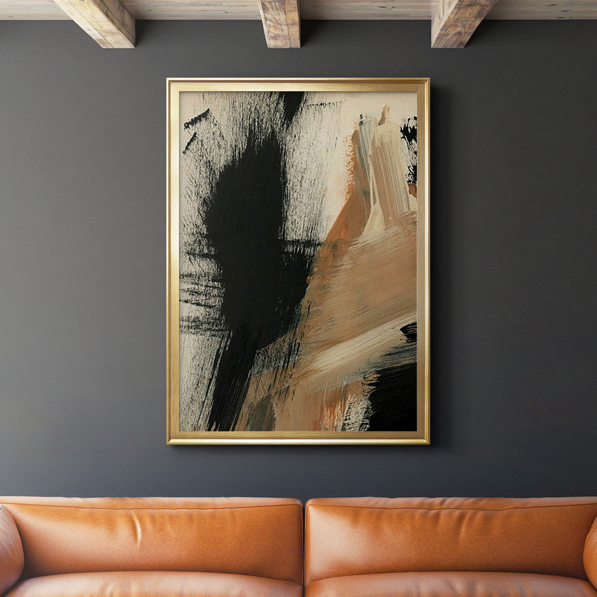 Baked Paintstrokes I - Modern Framed Canvas Print