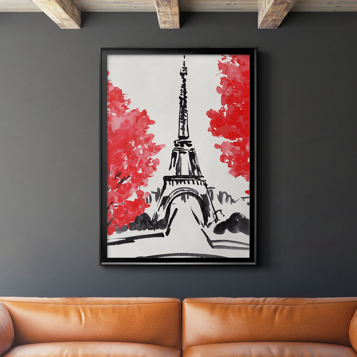 Day in Paris I - Modern Framed Canvas Print