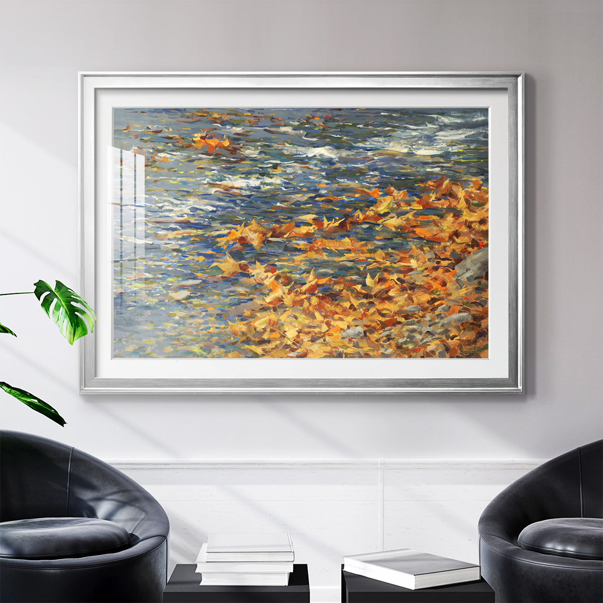 Autumn Creek - Modern Framed Art Print