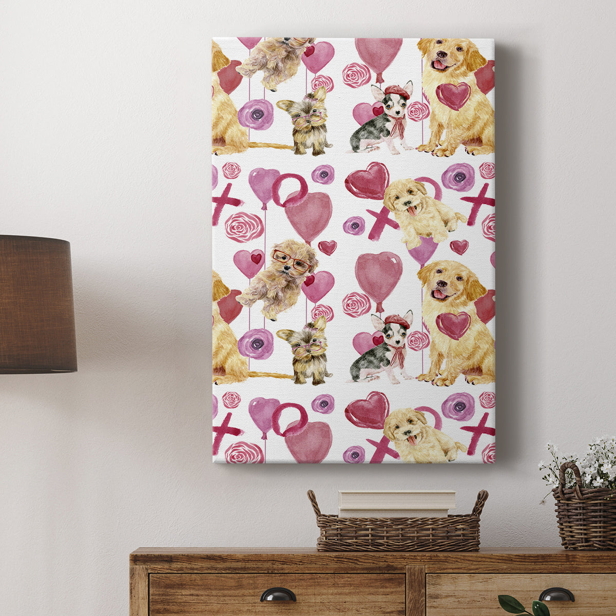 Puppy Valentine Collection E - Canvas Art Print