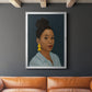 Figure in Yellow Earring - Modern Framed Canvas Print