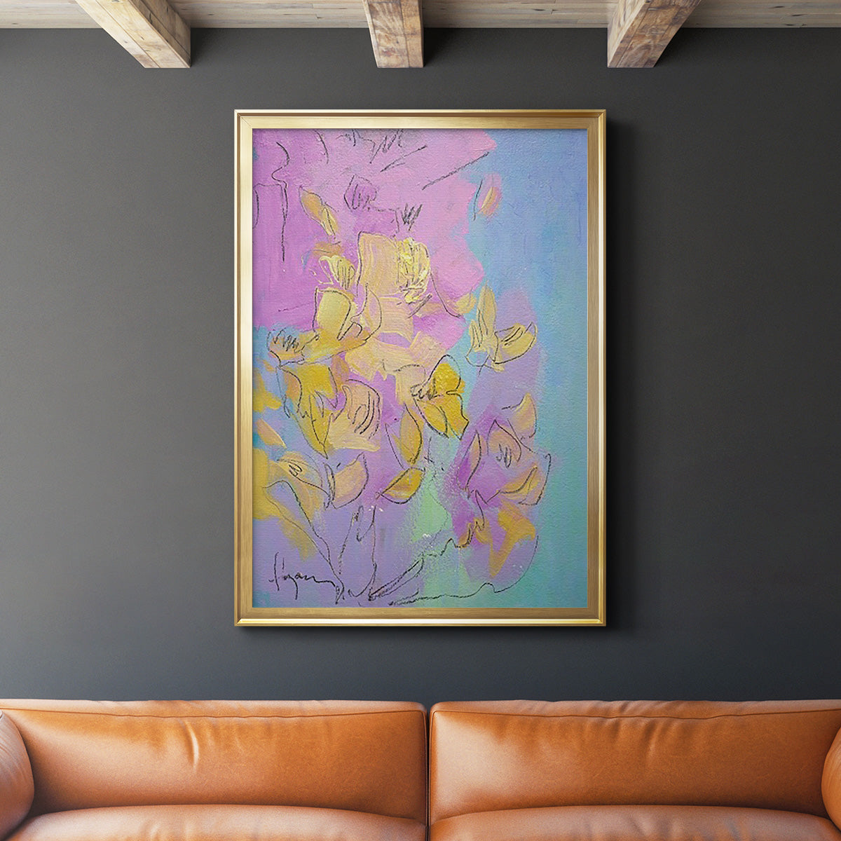 Dancing Heart - Modern Framed Canvas Print