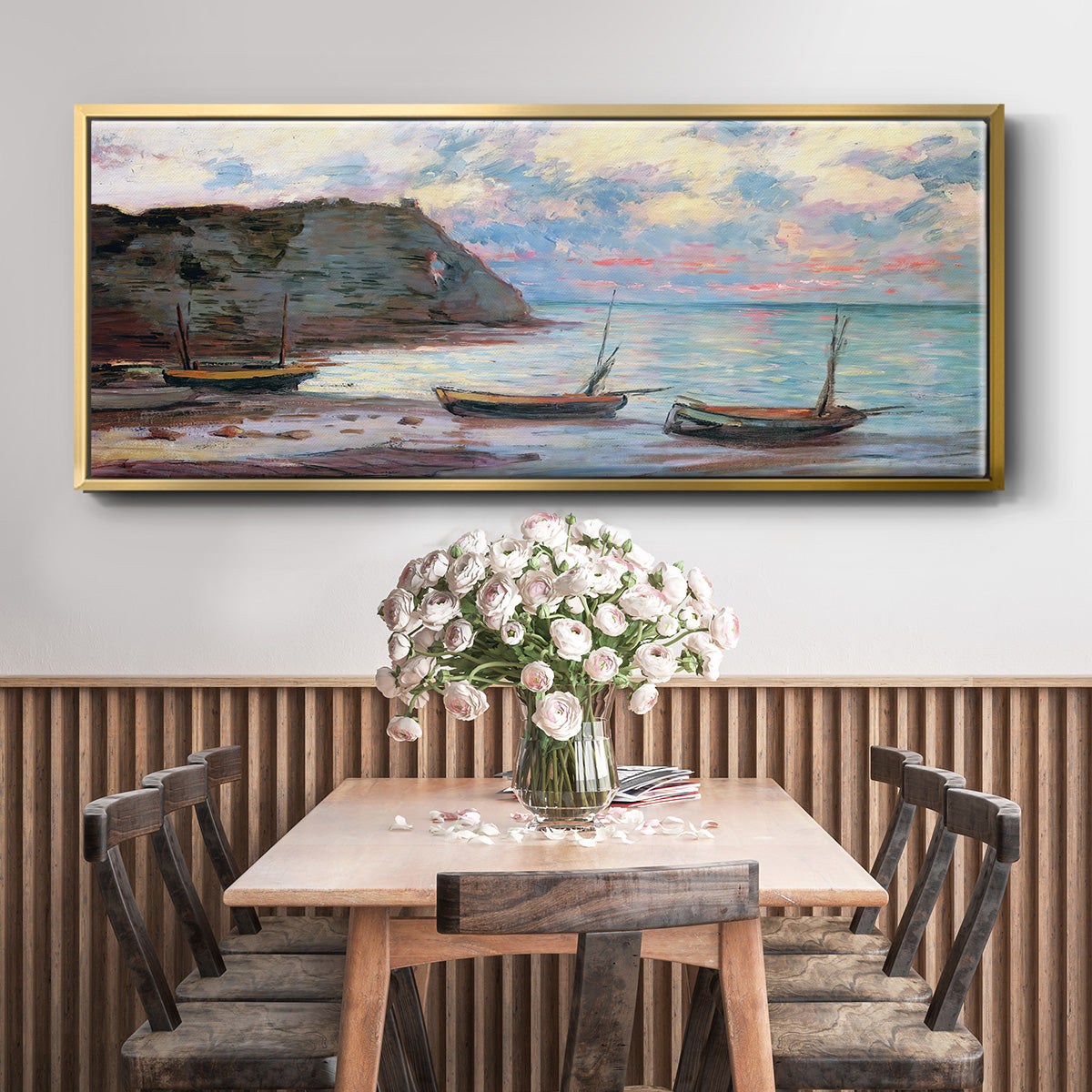 Sunset at Étretat, 1885 - Floater Framed Canvas Print