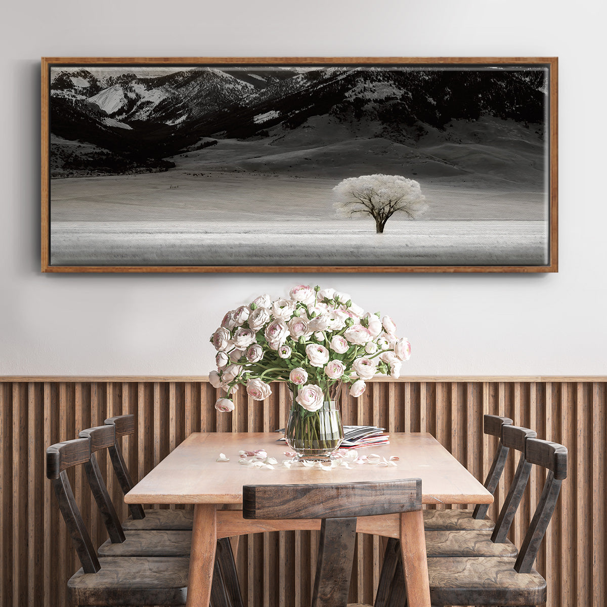 Solitary Tree - Floater Framed Canvas Print