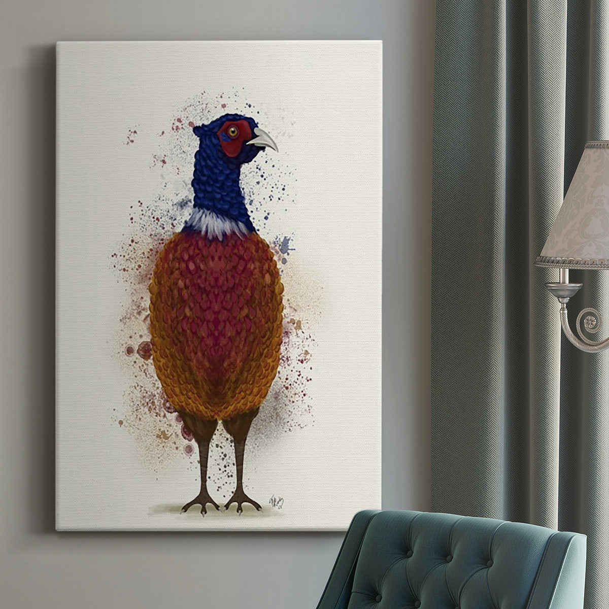 Pheasant Splash 3 Premium Gallery Wrapped Canvas - Ready to Hang