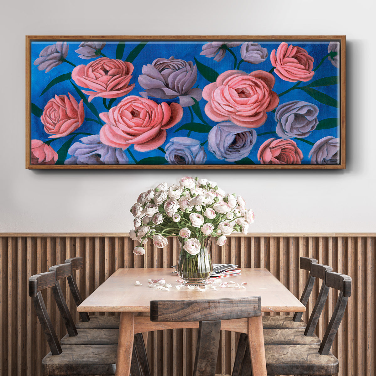 Layered Petals III - Floater Framed Canvas Print