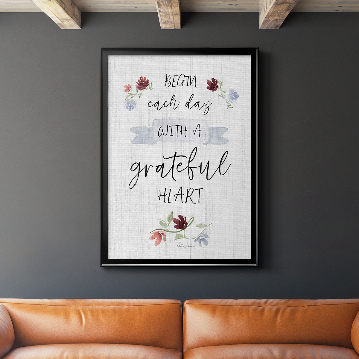 Grateful Heart - Modern Framed Canvas Print