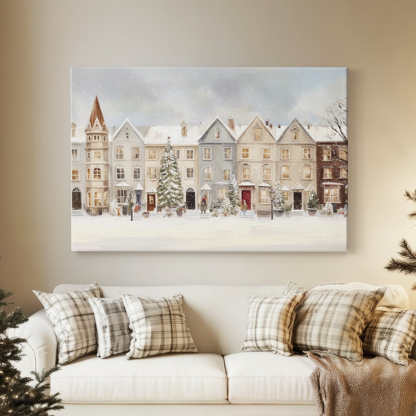 Silver Mistletoe Whisper - Canvas Art Print