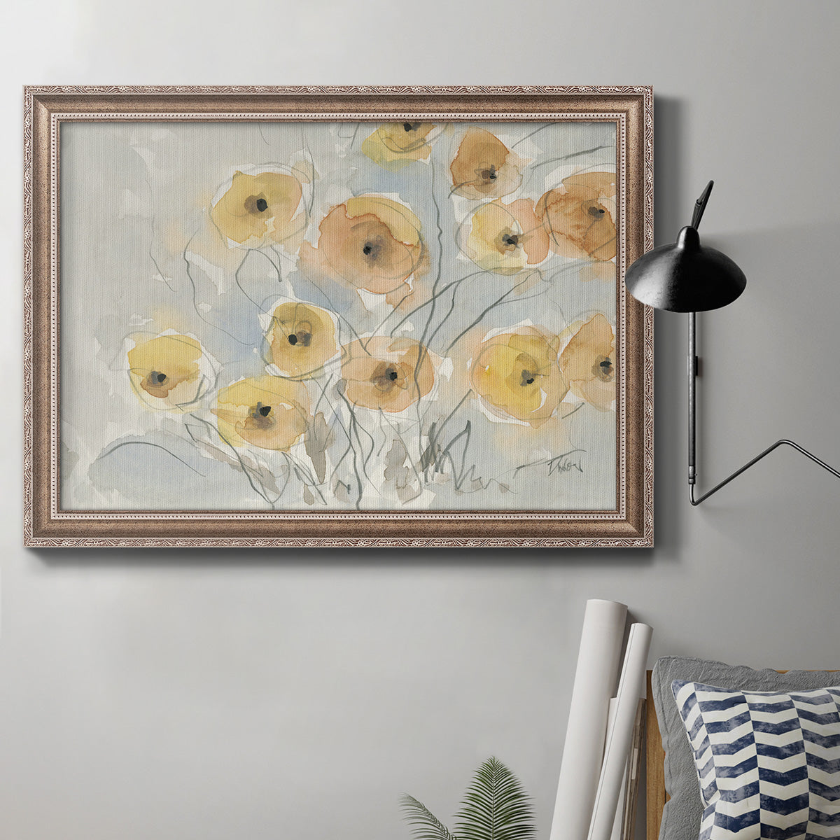 Sunset Poppies I Premium Framed Canvas- Ready to Hang