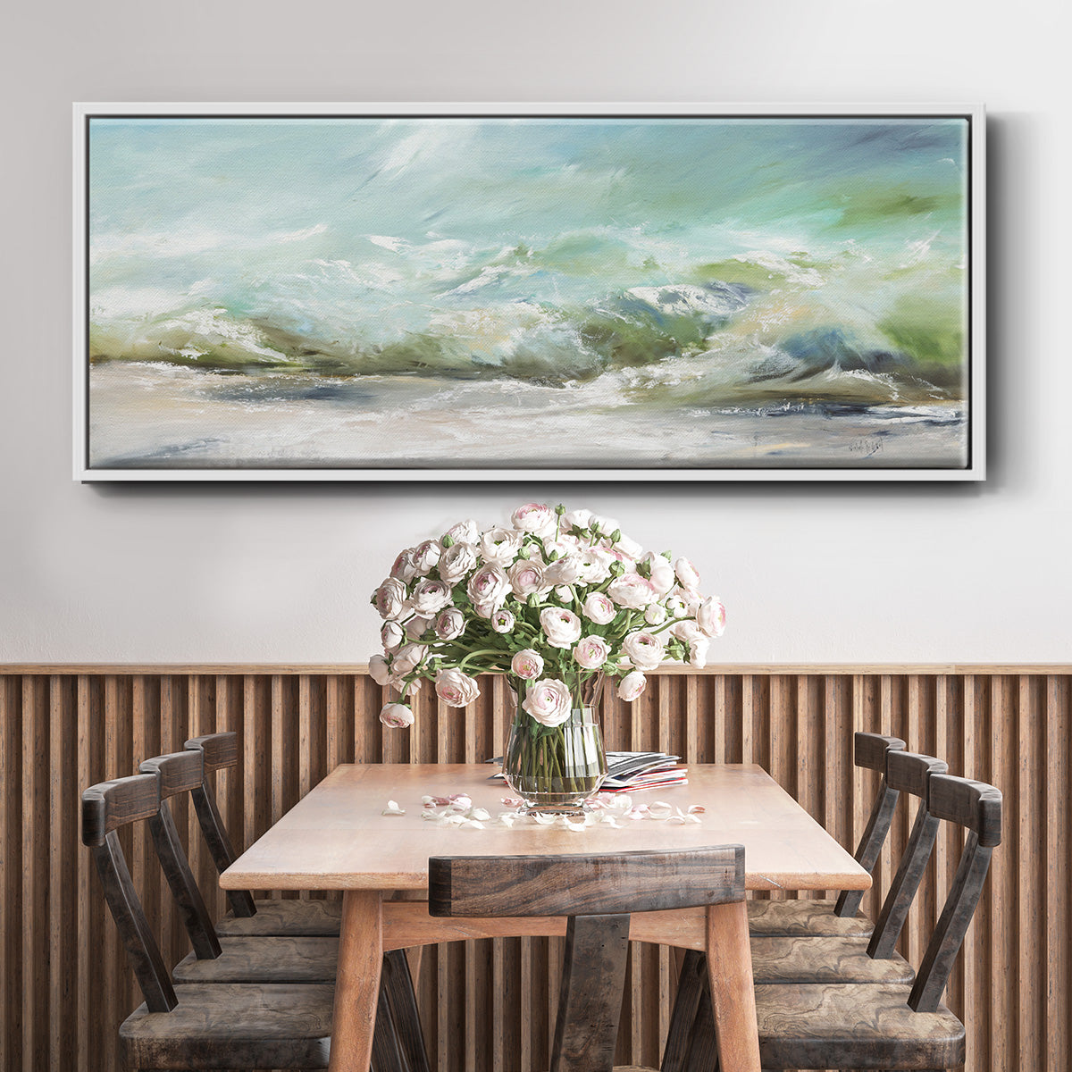 Dancing on the Waves - Floater Framed Canvas Print