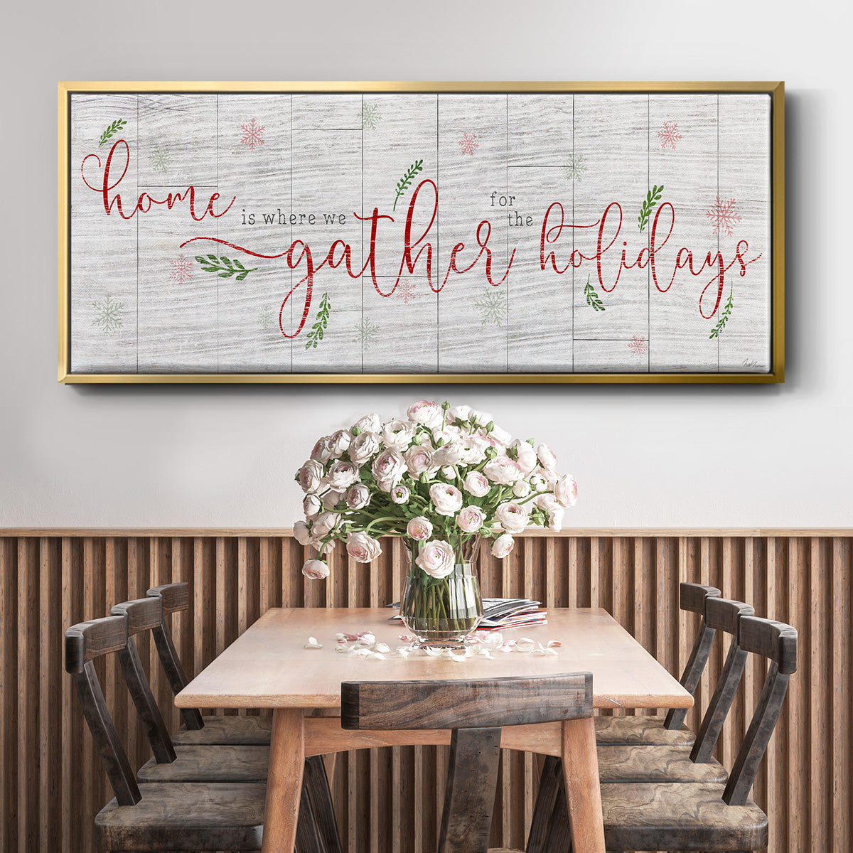 Holidays Gather - Floater Framed Canvas Print