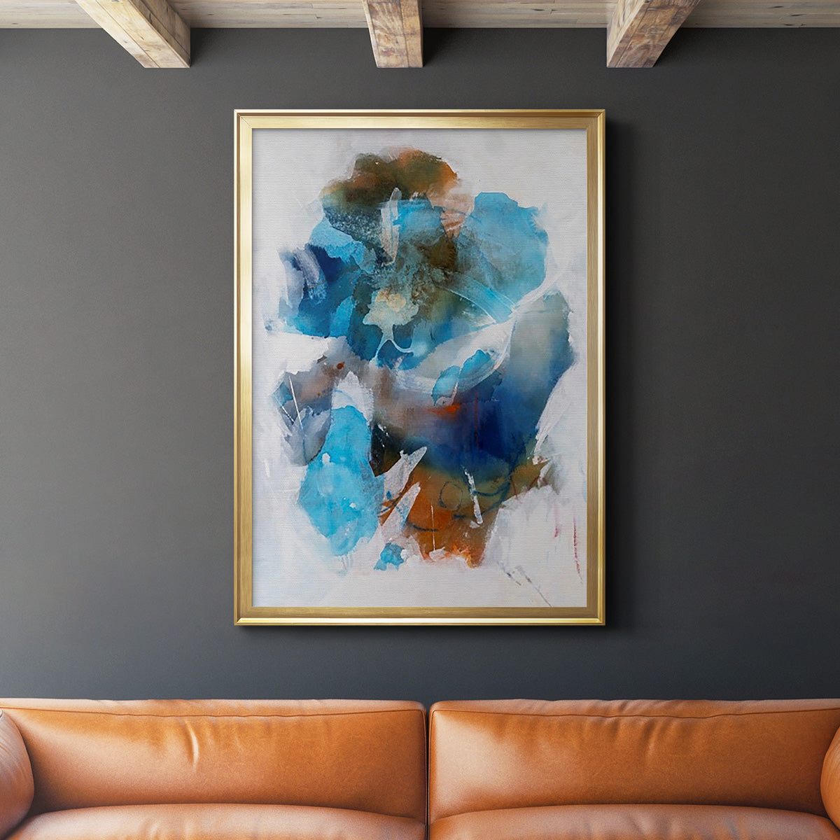 Misty Blue II - Modern Framed Canvas Print