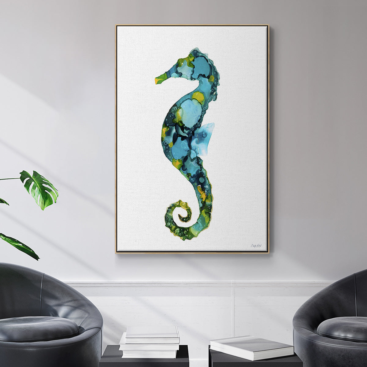 Seahorse - Framed Premium Gallery Wrapped Canvas L Frame - Ready to Hang