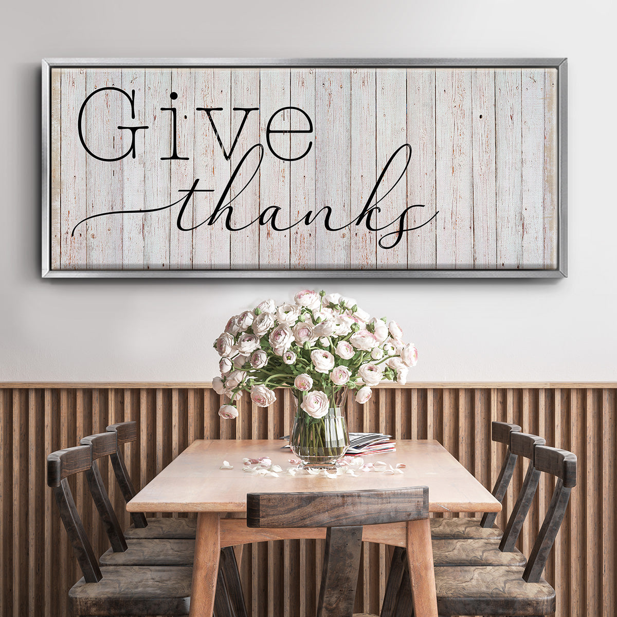 Give Thanks - Floater Framed Canvas Print
