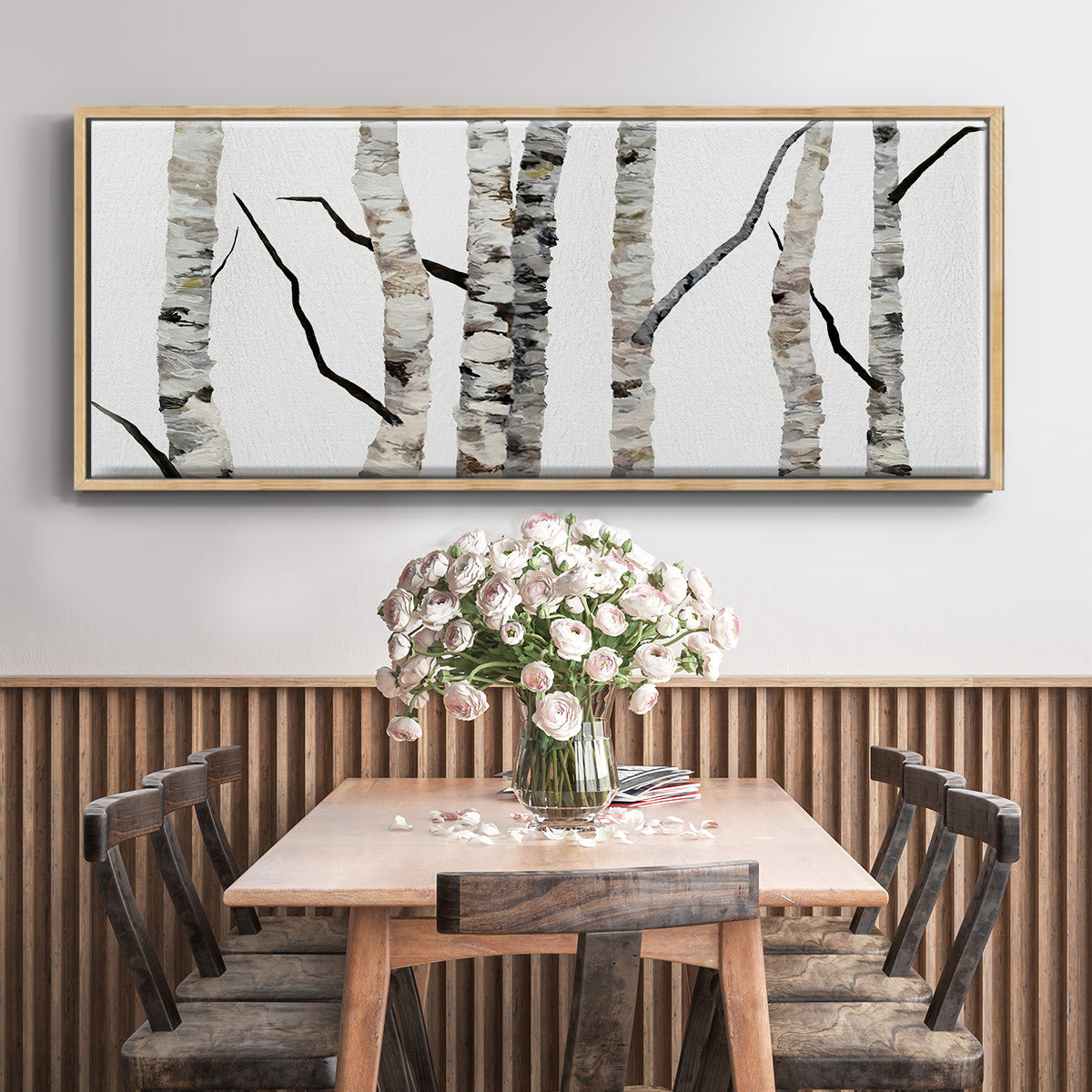 Birch Trees II - Floater Framed Canvas Print