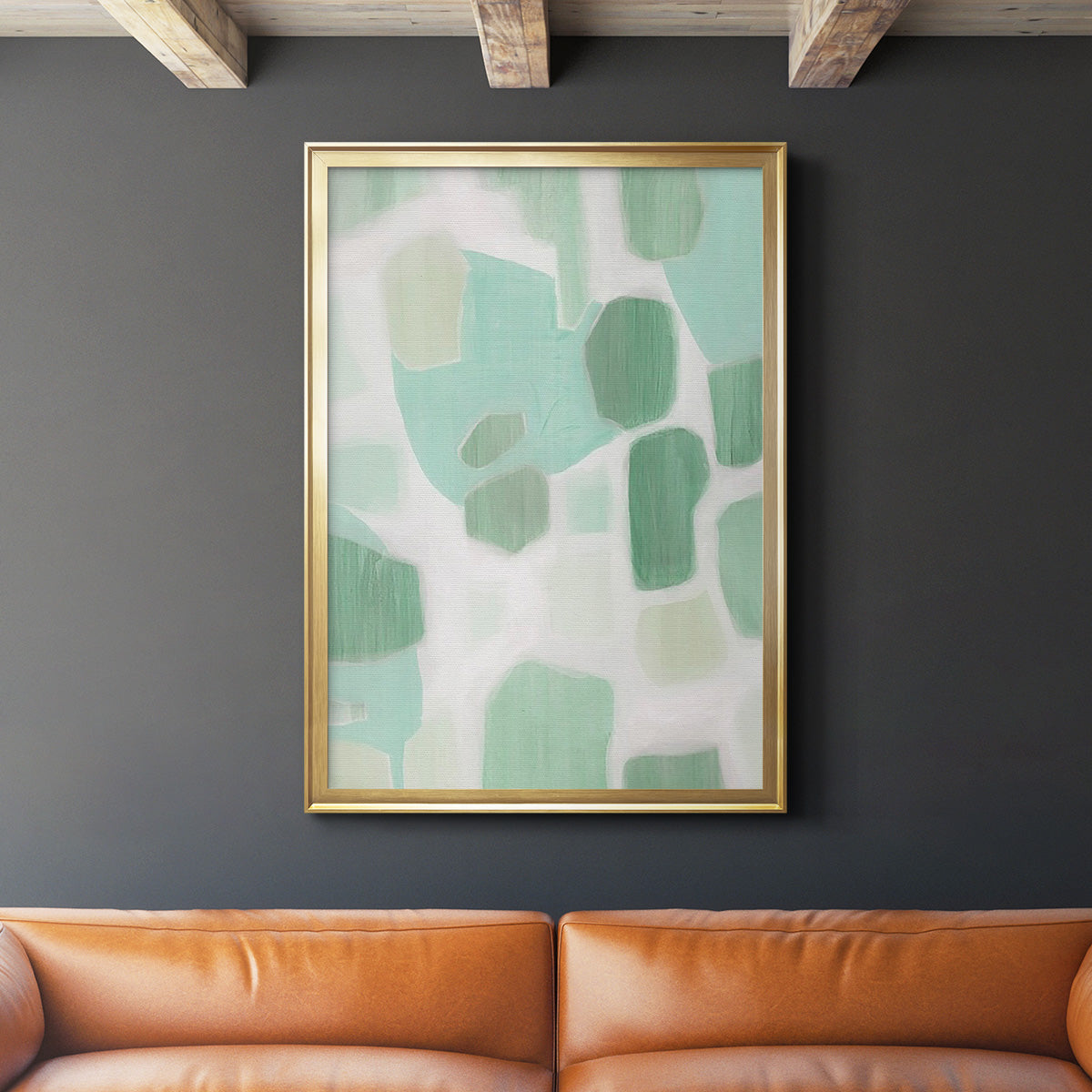 River Shapes II - Modern Framed Canvas Print