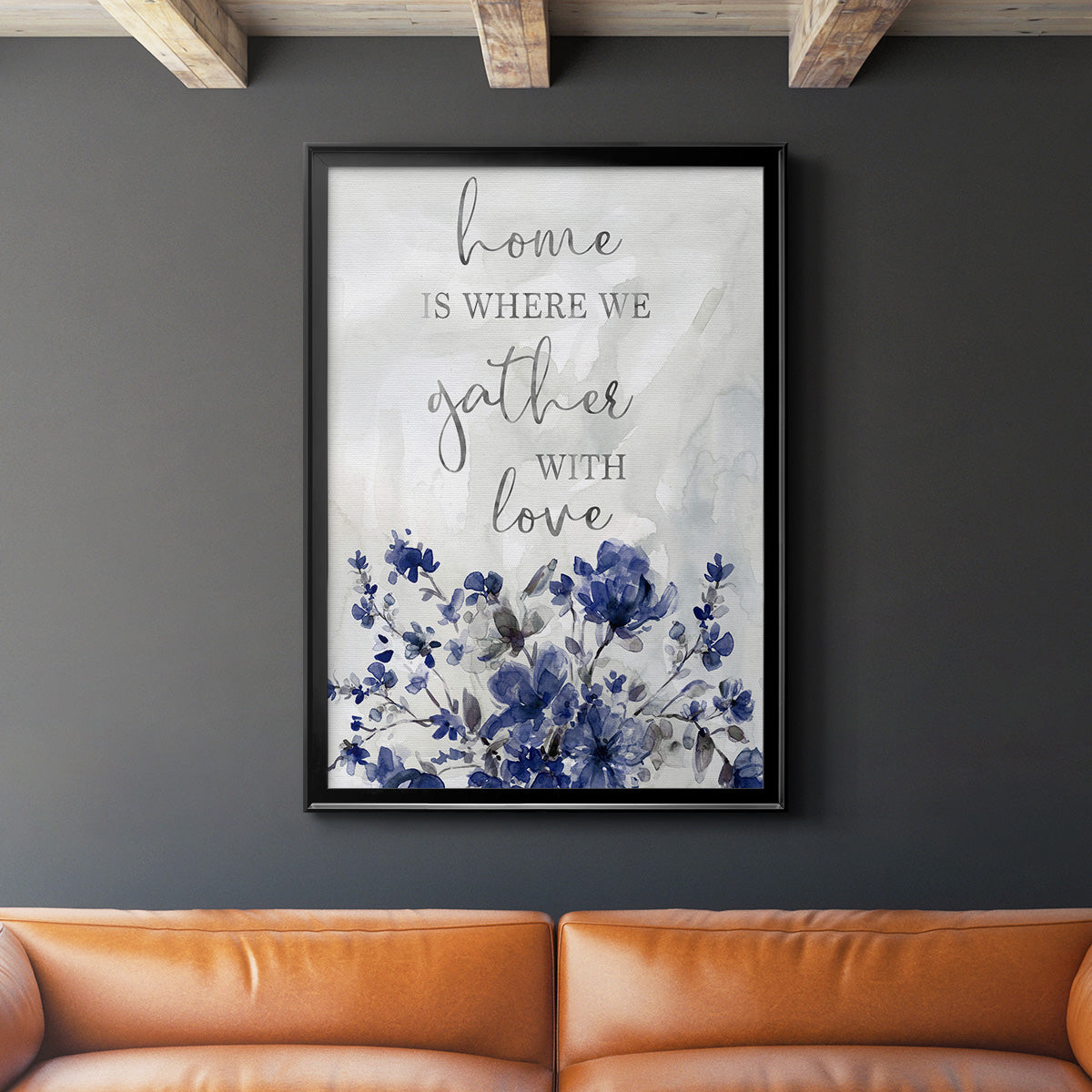 Gather With Love - Modern Framed Canvas Print