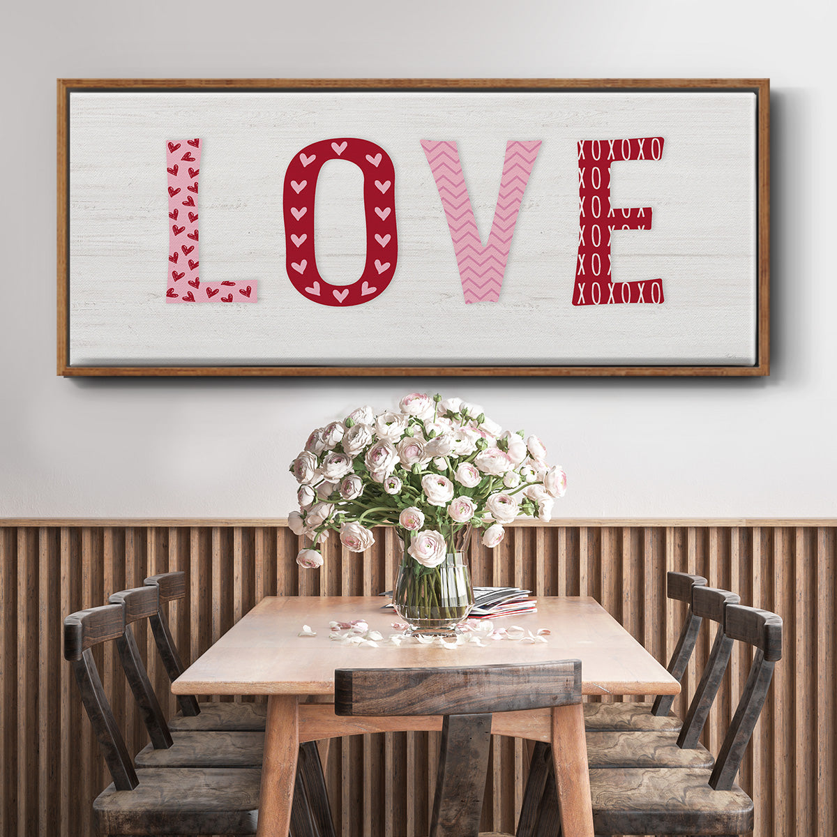 Patterned Love - Floater Framed Canvas Print
