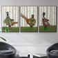 Pheasant Shooting Party 1 - Framed Premium Gallery Wrapped Canvas L Frame 3 Piece Set - Ready to Hang