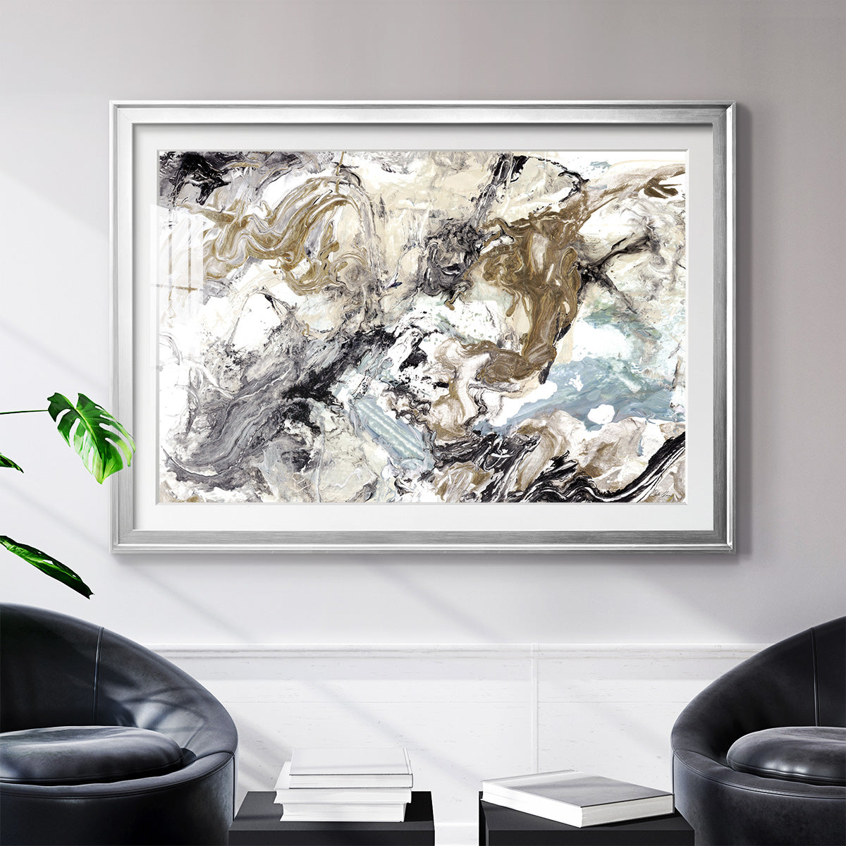 Marbelized Abstract - Modern Framed Art Print