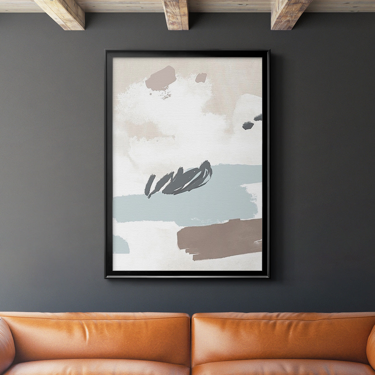 Neutral Wash II - Modern Framed Canvas Print