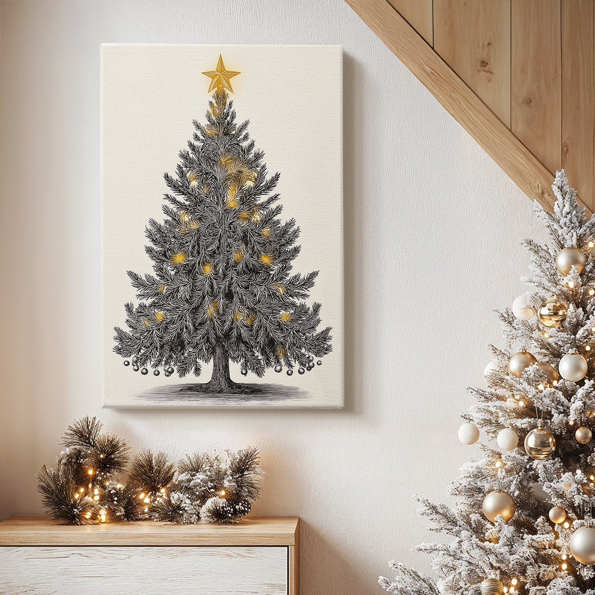 Snowwhite Cottage Carol - Canvas Art Print