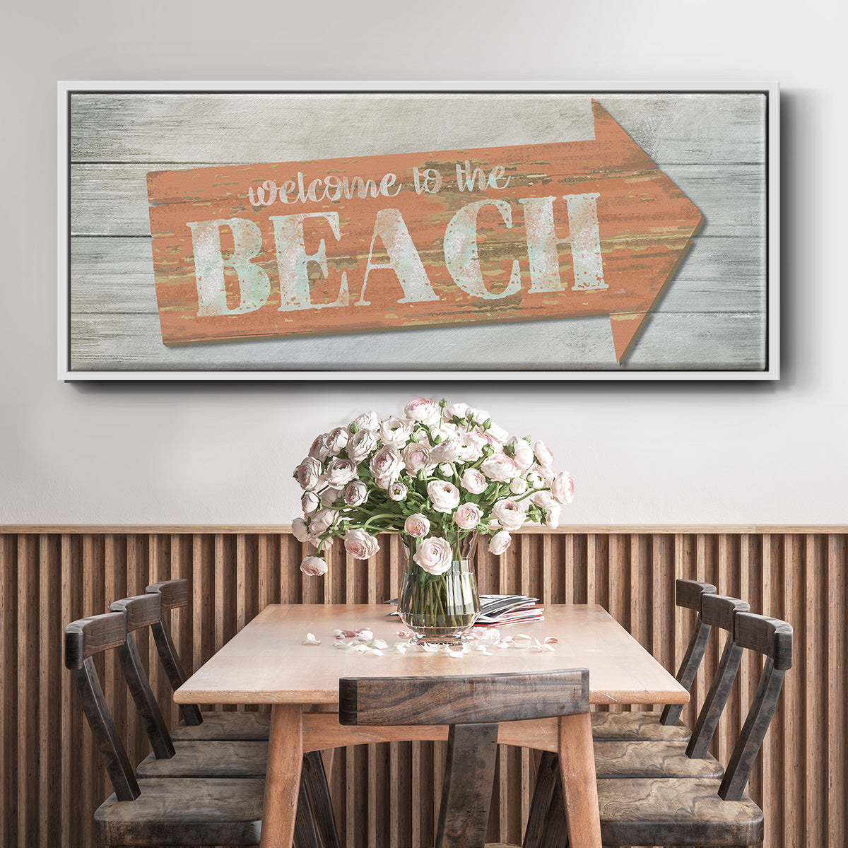 Welcome to the Beach - Floater Framed Canvas Print