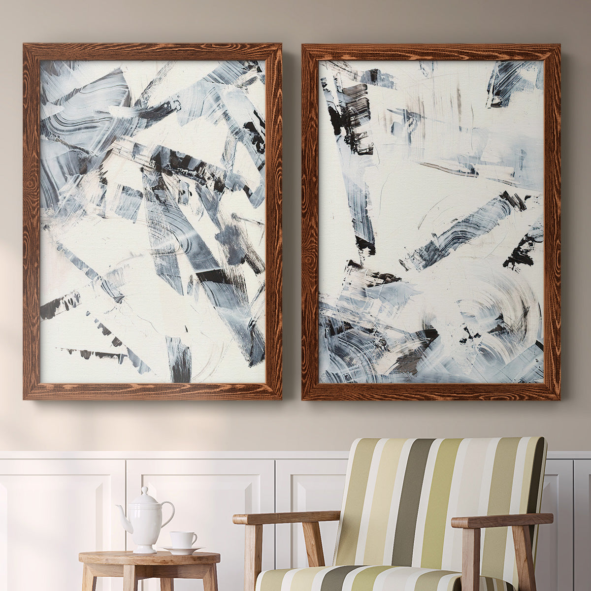 Fractured Ice I - Premium Framed Canvas 2 Piece Set - Ready to Hang