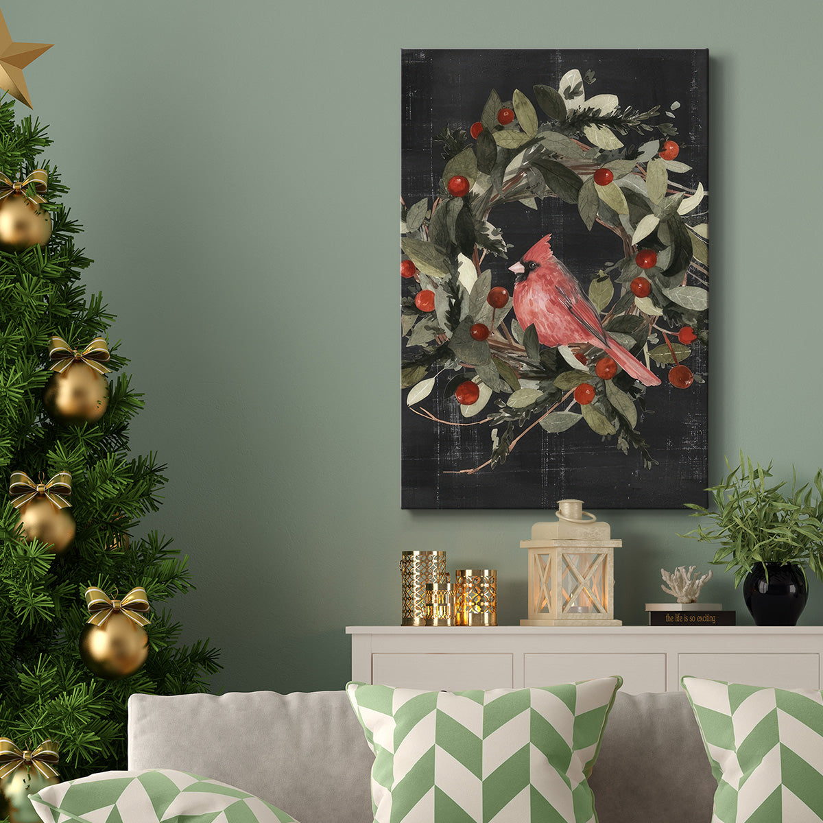 Christmas Cardinal I - Gallery Wrapped Canvas