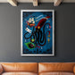 Spooky Cephalopod Chandeliers II - Modern Framed Canvas Print