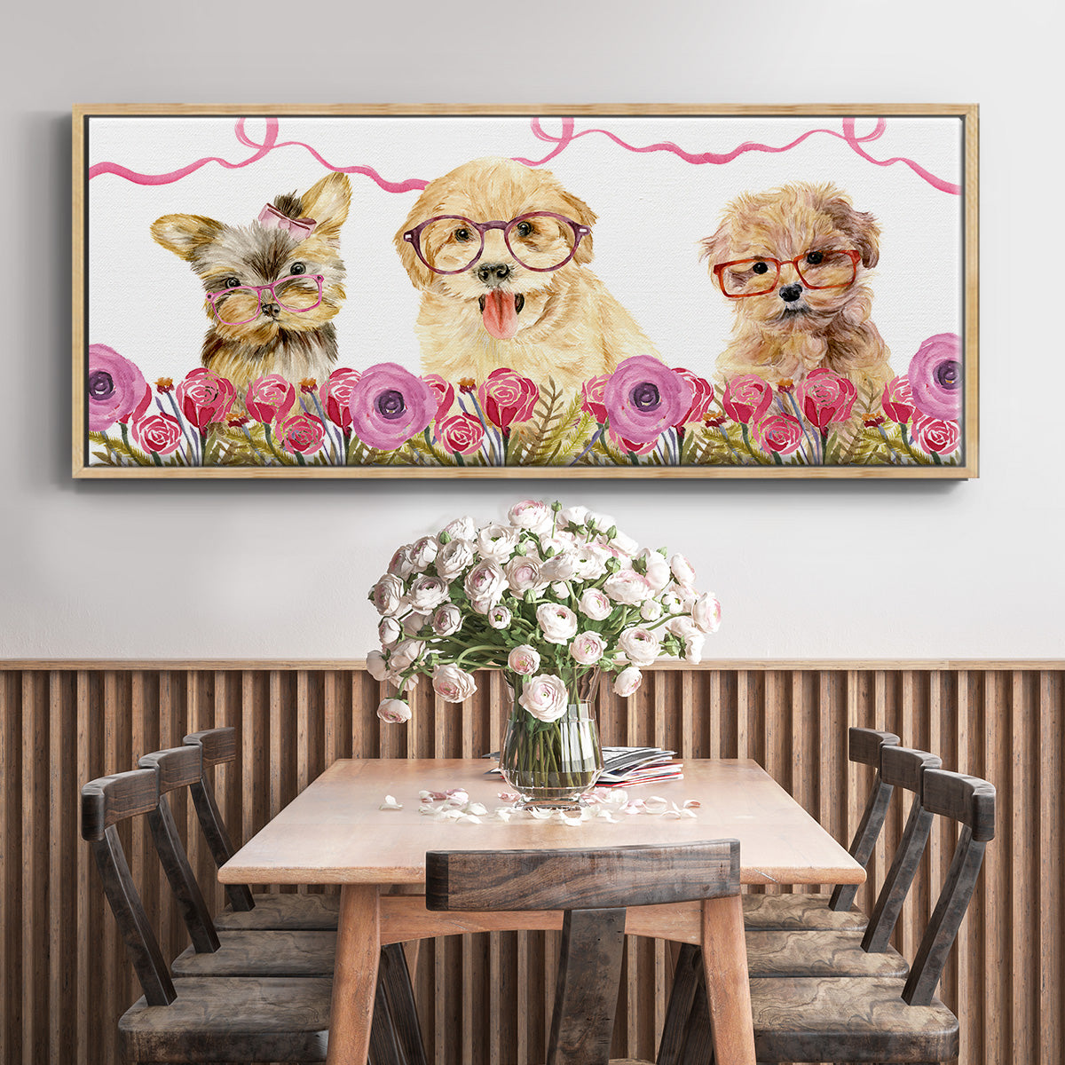 Puppy Valentine Collection D - Floater Framed Canvas Print
