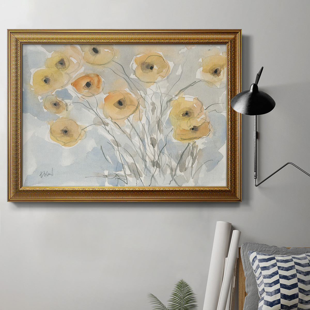 Sunset Poppies II Premium Framed Canvas- Ready to Hang