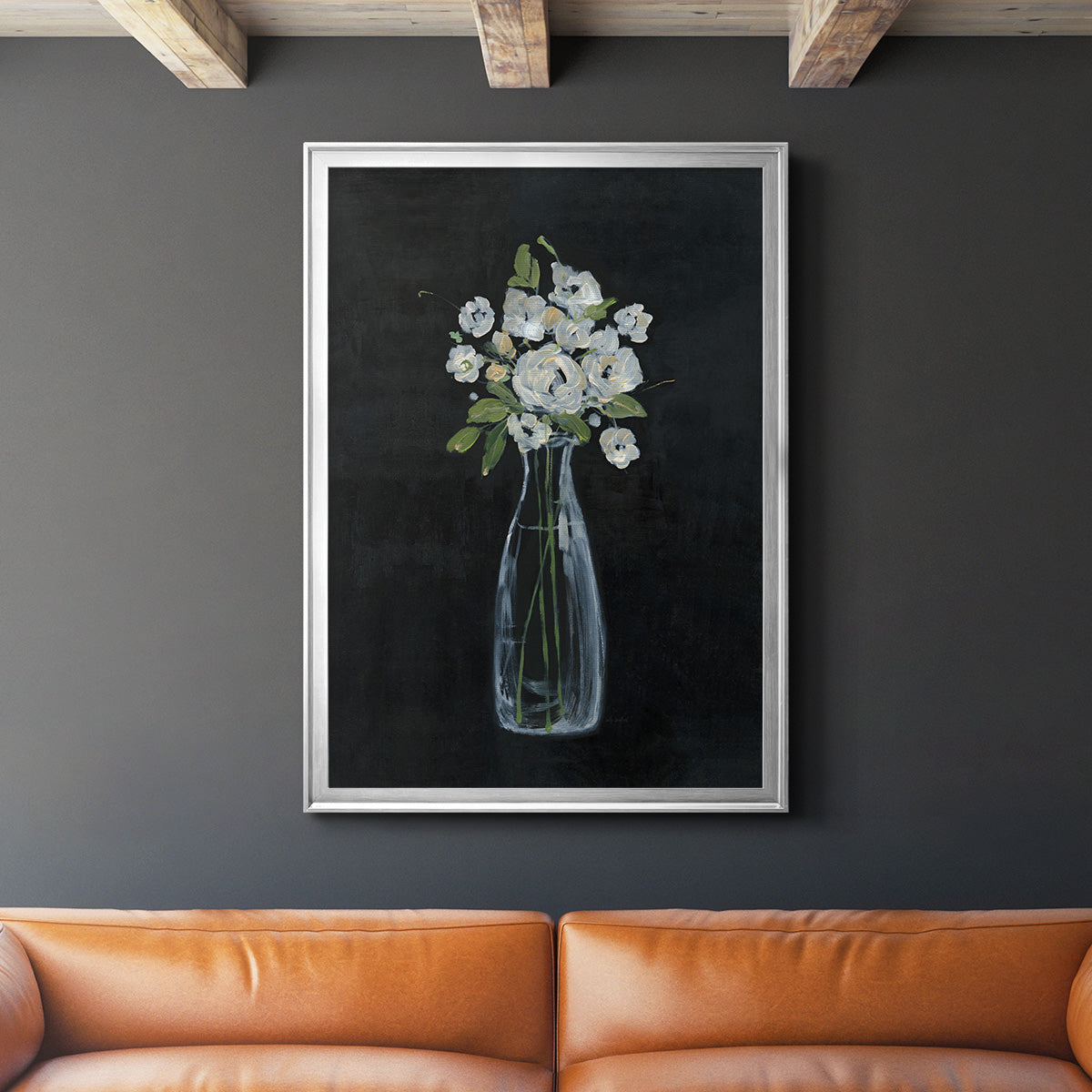 Sophisticated Farm Floral II - Modern Framed Canvas Print