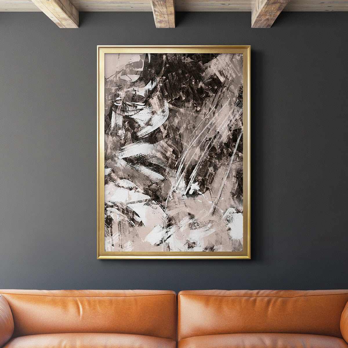 Blush Blackboard II - Modern Framed Canvas Print