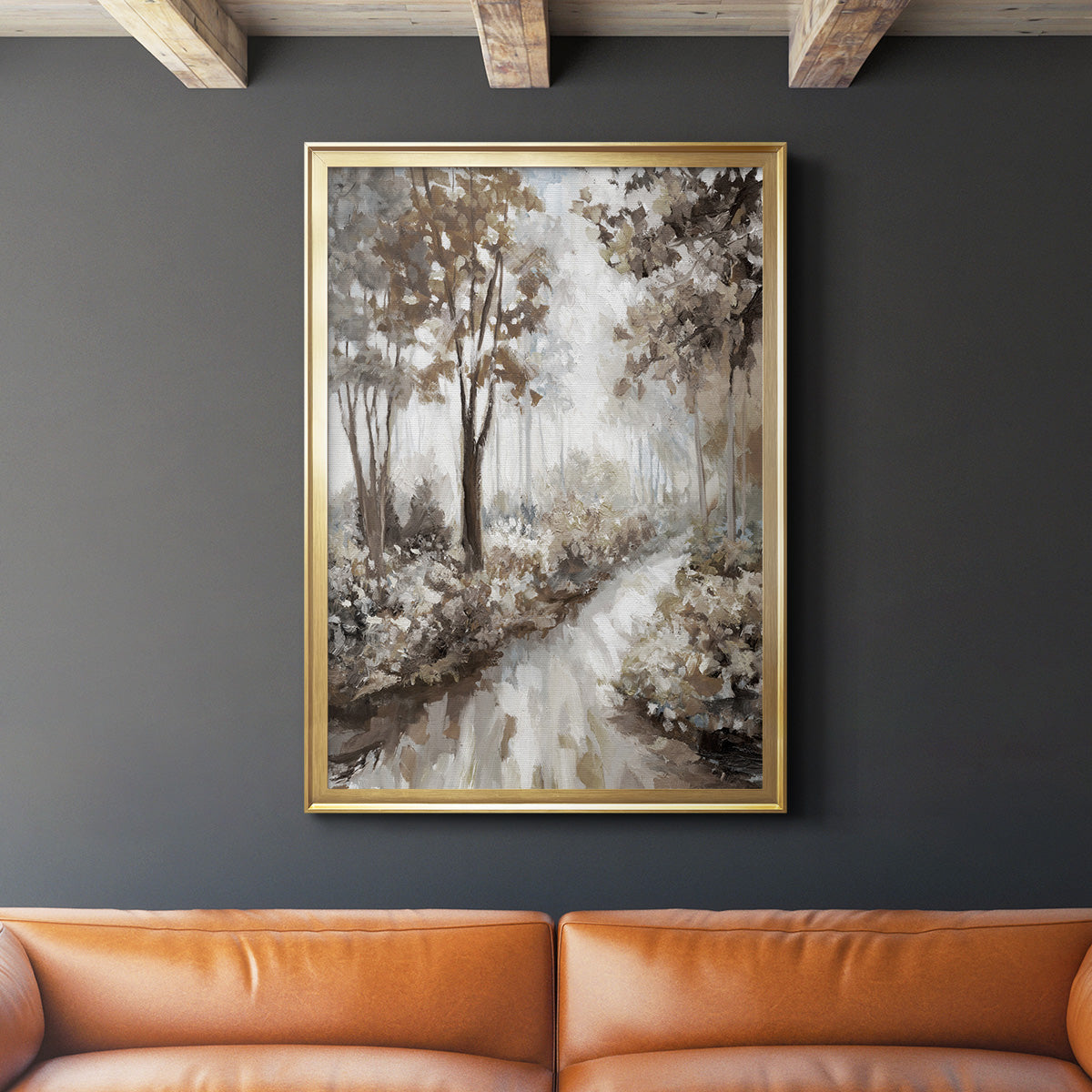 Into the Woods - Modern Framed Canvas Print